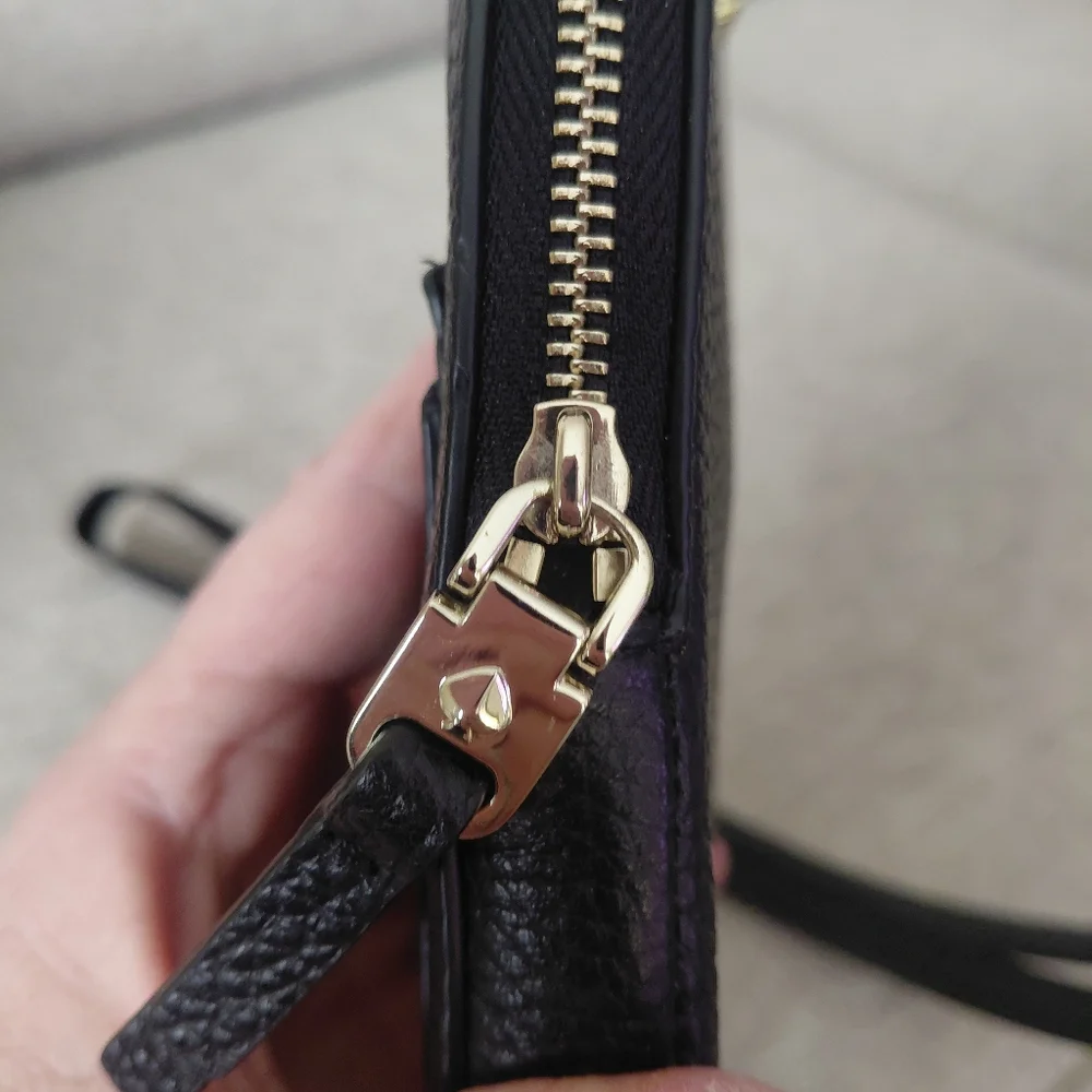 Kate Spade Black Leather Crossbody Wallet